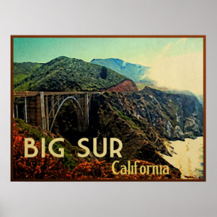 Poster Big Sur Californie Vintage