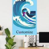 Poster Big Wave Surfer Thunder_Cove (Bureau à domicile)