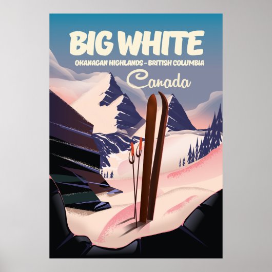 Poster Big White Colombie-Britannique Canada ski. (Devant)