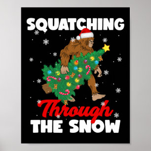 Poster Bigfoot À Travers Le Sasquatch De Neige Chri