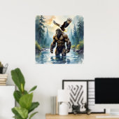 Poster Bigfoot avec un aigle sur son épaule (Bureau à domicile)