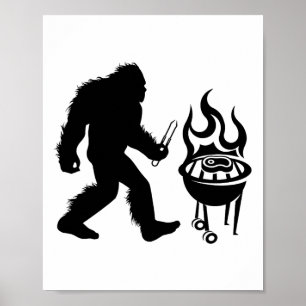 Poster Bigfoot Bbq Grill Sasquatch Byrbecue