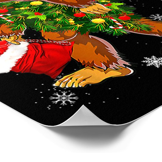 Poster Bigfoot Carrying Christmas Tree Sasquatch Believer (Coin)