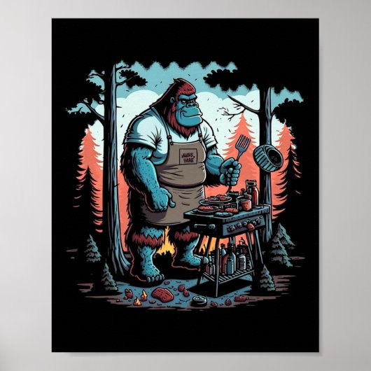 Poster Bigfoot Chef Grill Bbq Master Byrbecue (Devant)
