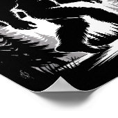 Poster Bigfoot Clair de Lune Sasquatch Forêt Cryptide Ext (Coin)