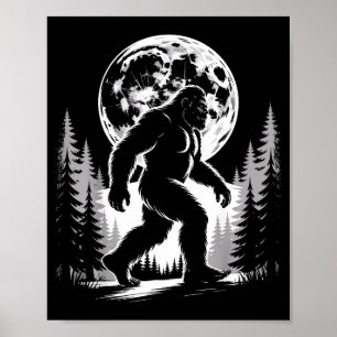 Poster Bigfoot Clair de Lune Sasquatch Forêt Cryptide Ext