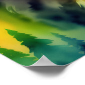 Poster Bigfoot Cryptid couleur aquarelle Art (Coin)