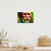 Poster Bigfoot Cryptid couleur aquarelle Art (Cuisine)
