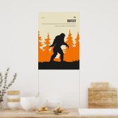 Poster Bigfoot Cryptid Minimal Retro Cryptozoology (Cuisine)