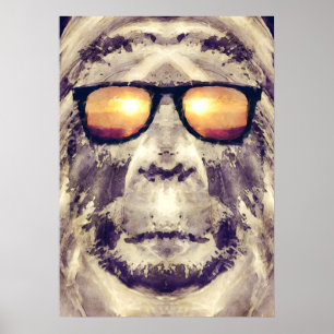 Poster Bigfoot dans les tons