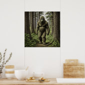 Poster Bigfoot debout dans les arbres art IA (Cuisine)
