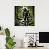Poster Bigfoot debout dans un dessin de Creek (Bureau à domicile)