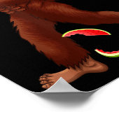 Poster Bigfoot drôle et tranche de pastèque été (Coin)