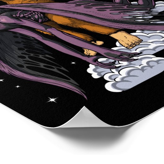 Poster Bigfoot équitation Mothman (Coin)