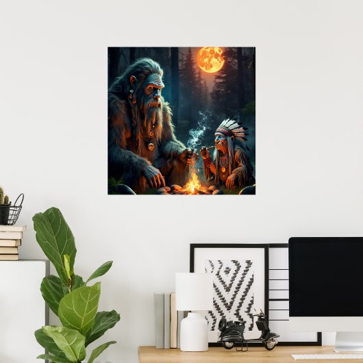 Poster Bigfoot et la forêt principale de Lune (Bureau à domicile)