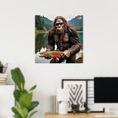 Poster Bigfoot et truite (Bureau à domicile)