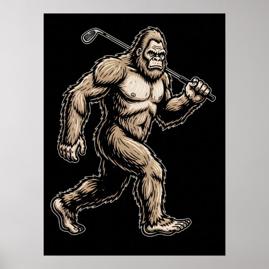 Poster Bigfoot Golfer (Devant)