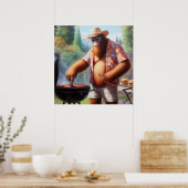 Poster Bigfoot Grilling Burgers (Cuisine)