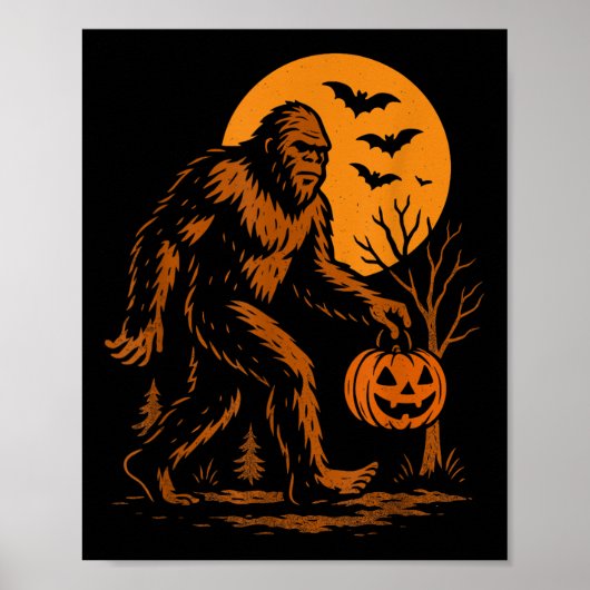 Poster Bigfoot Halloween Sasquatch (Devant)