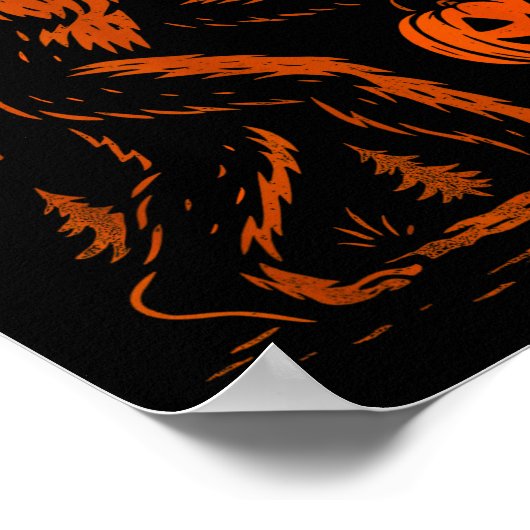 Poster Bigfoot Halloween Sasquatch Jack O Lantern (Coin)