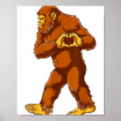 Poster Bigfoot Heart Hands Funny Sasquatch Lover Valentin (Devant)