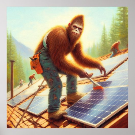 Poster Bigfoot Installation de panneaux solaires (Devant)