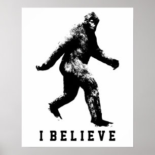 Poster Bigfoot je crois texte personnalisable