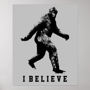 Poster Bigfoot je crois texte personnalisable