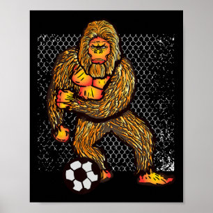 Poster Bigfoot Jouant au Football Pour les Joueurs de Foo