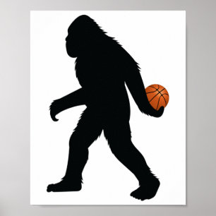 Poster Bigfoot Jouer Au Basket