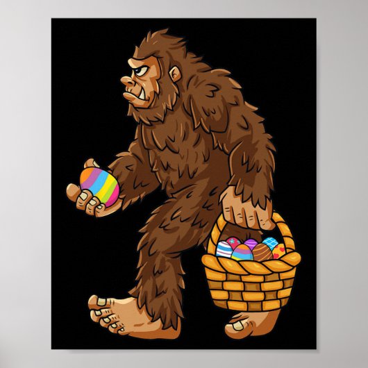 Poster Bigfoot Oeuf Fête de Pâques Garçons Filles Enfants (Devant)