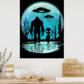 Poster Bigfoot OVNI Alien  (Cuisine)