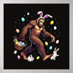 Poster Bigfoot Pâques drôle Sasquatch