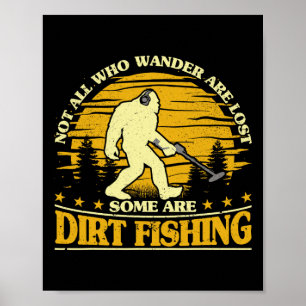 Poster Bigfoot pêche à la boue détection de métal drôle d
