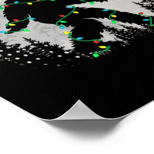 Poster Bigfoot Père Noël Feux d'arbre de Noël Funky Noël (Coin)