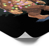 Poster Bigfoot Père Noël Feux d'arbre de Noël Funky Noël  (Coin)