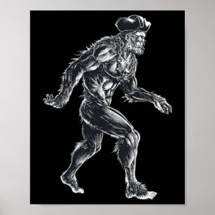 Poster Bigfoot Pirate - Sasquatch Big Foot - Éffrayant Po
