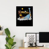 Poster Bigfoot Riding Loch Ness Monster Drôle Conspiratio (Bureau à domicile)