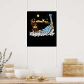 Poster Bigfoot Riding Loch Ness Monster Drôle Conspiratio (Cuisine)