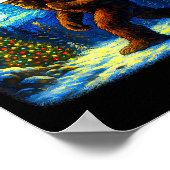 Poster Bigfoot Santa Christmas Starry Night Sasquatch Van (Coin)