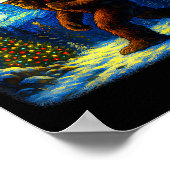 Poster Bigfoot Santa Christmas Starry Night Sasquatch Van (Coin)