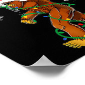 Poster Bigfoot Santa Christmas Tree Lights Funny Xmas Sas (Coin)