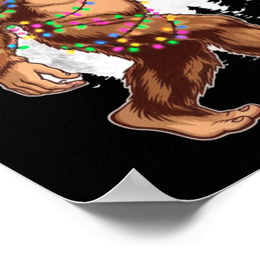 Poster Bigfoot Santa Christmas Tree Lights Xmas Sasquatch (Coin)