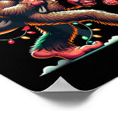 Poster Bigfoot sapin de Noël éclaire Noël garçons Sasqua  (Coin)