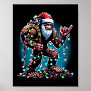 Poster Bigfoot sapin de Noël éclaire Noël garçons Sasqua