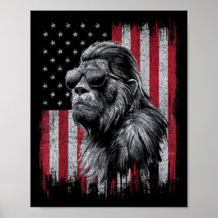Poster Bigfoot Sasquatch 4 juillet Patriotique Usa Indepe