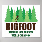 Poster Bigfoot Sasquatch Cacher et Rechercher Champion du (Devant)
