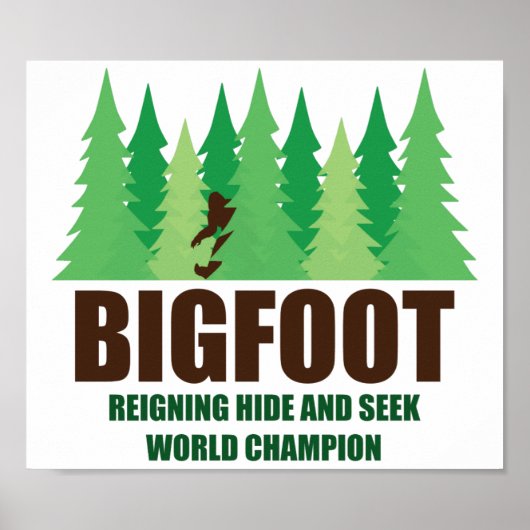 Poster Bigfoot Sasquatch Cacher et Rechercher Champion du (Devant)