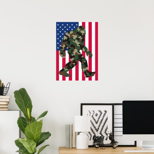 Poster Bigfoot Sasquatch Camouflage  (Bureau à domicile)