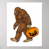Poster Bigfoot Sasquatch portant un T-shirt Citrouille ef (Devant)
